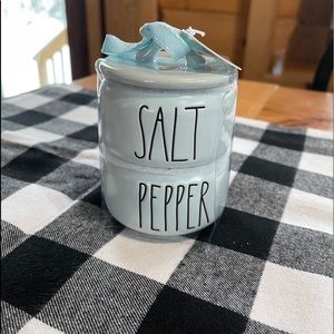 Rae Dunn Blue salt and Pepper Stacker